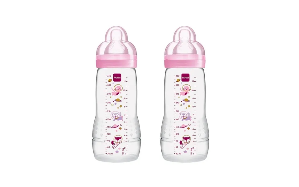 Mam Easy Active Bottle 330ml Pack Of 2 - Pink