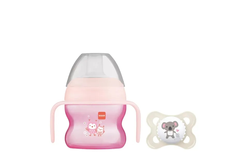 Mam Starter Cup 150ml With Handles And Soother - Pink