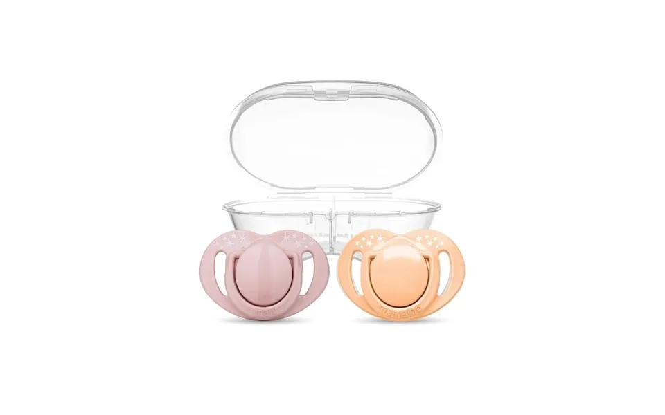 Mamajoo Orthodontic Soothers With Steriliser Box 12 Months Pack Of 2 - Powder Pink & Blush