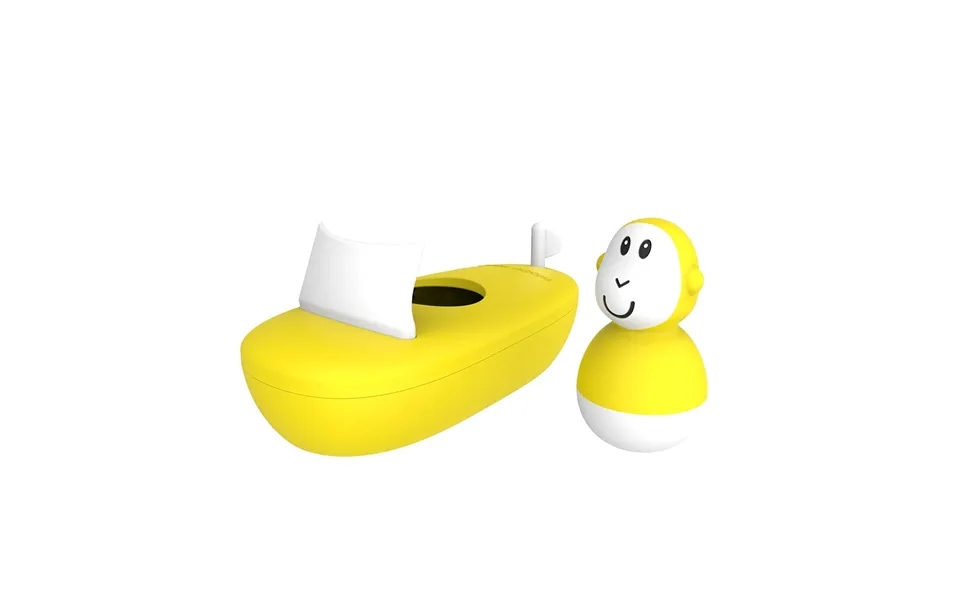 Matchstick Monkey Bathtime Boat Set - Yellow