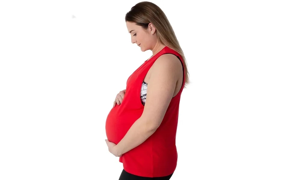 Maternity And Nursing Longline Vest Top - Red