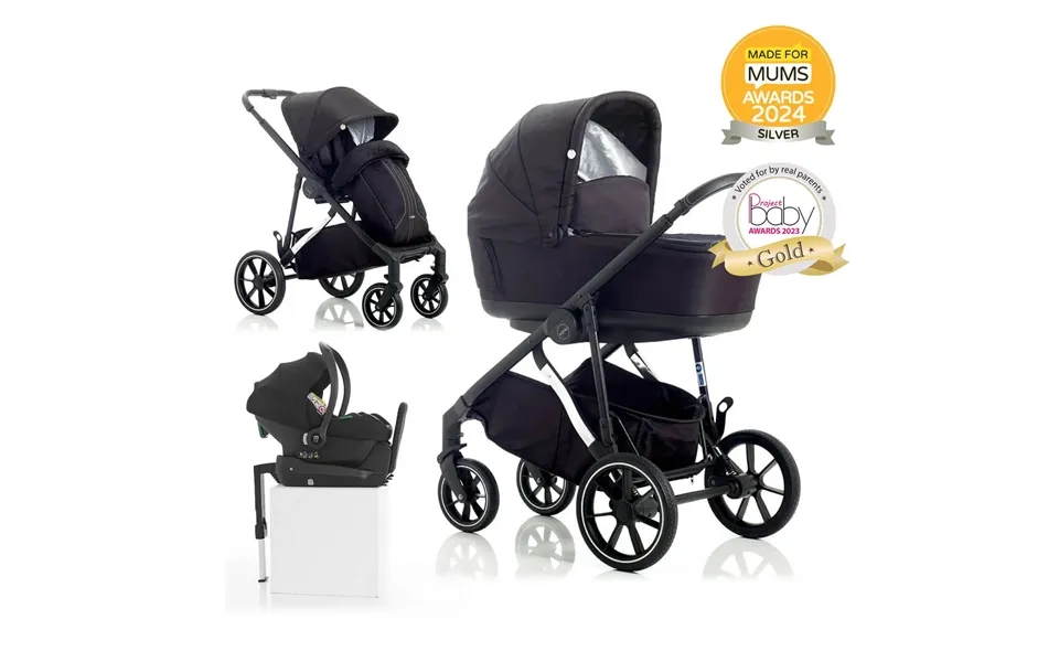 Mee-go Uno Plus 3-in-1 With Isofix Base Travel System - Black Chrome