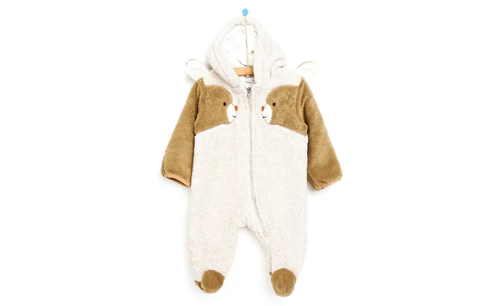 Midimod Newborn Cute Bears Welsoft Footed Jumpsuit - Beige, 12 Months