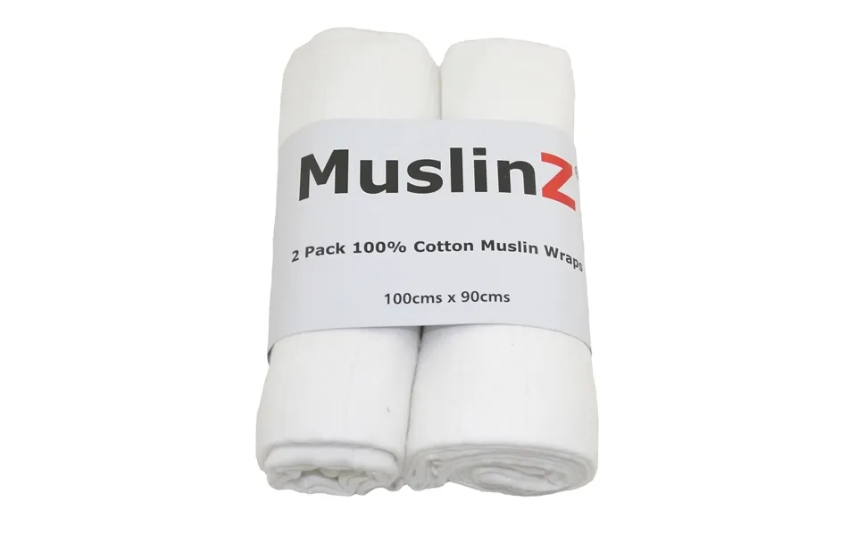 Muslinz 2 Pack Muslin Swaddles 100x90cm - White