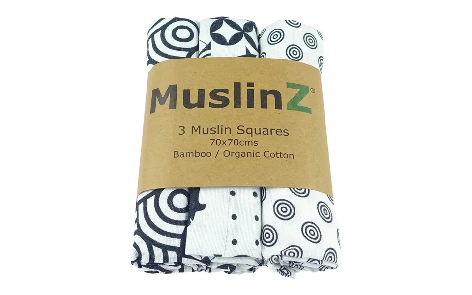 Muslinz 3 Pack Bamboo Organic Cotton Muslin Squares 70x70cm - Sensory