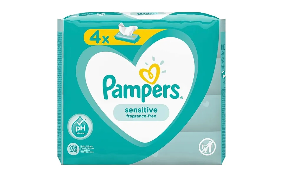 Pampers Baby Wipes Sensitive 4x52s
