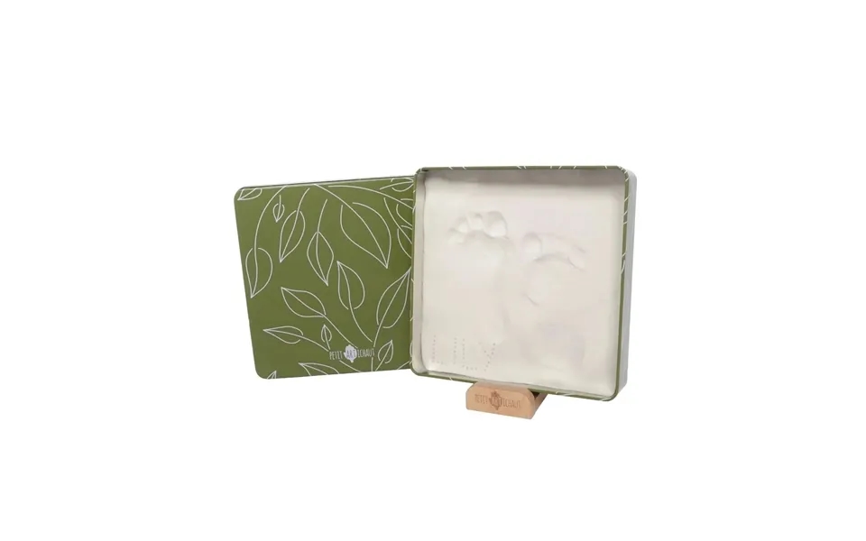 Petit Artichaut Baby Hand & Foot Imprints Square Box - Olive Tree