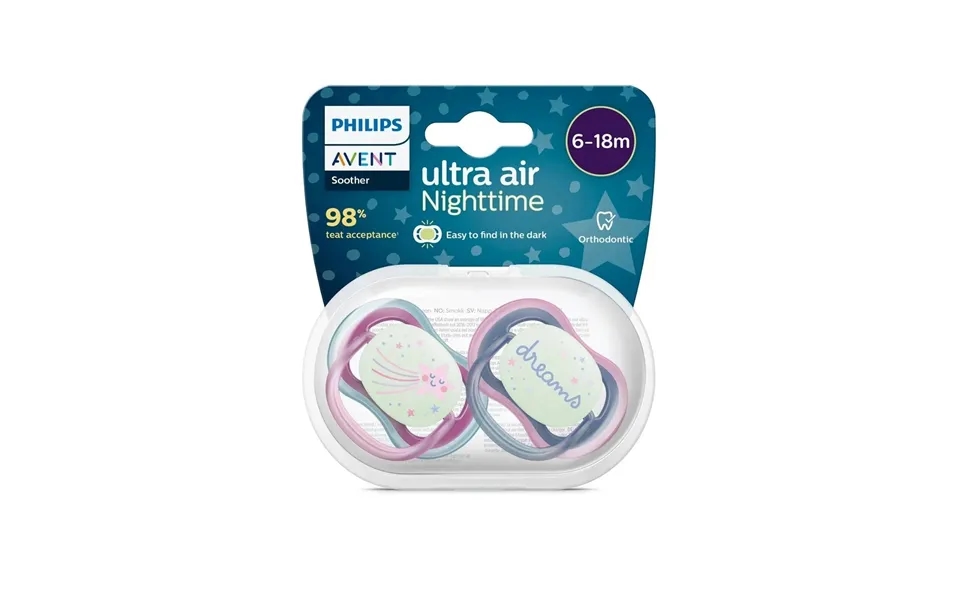 Philips Avent Ultra Air Night Soother 6-18 Months Pack Of 2