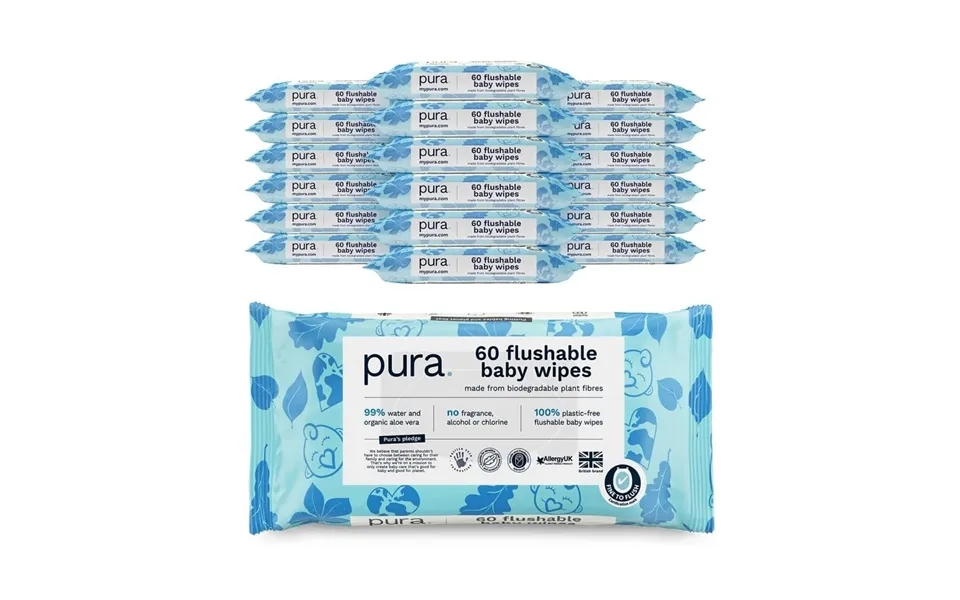 Pura Wipes Flushable 18x60 Pcs