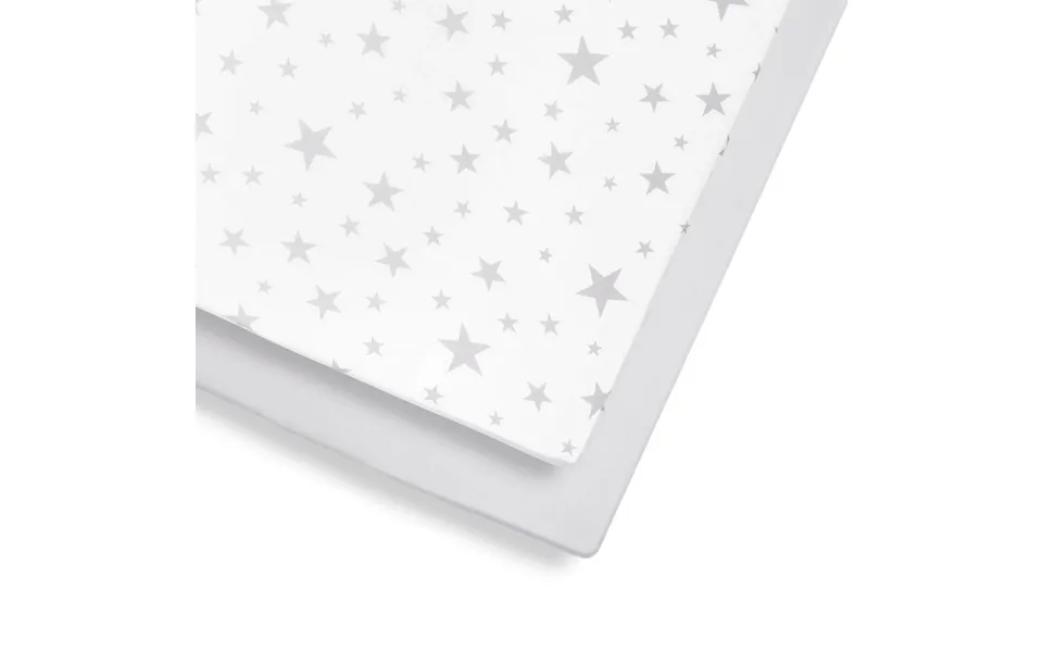Snüz Cot & Cot Bed Fitted Sheet 2 Pack - Grey Stars