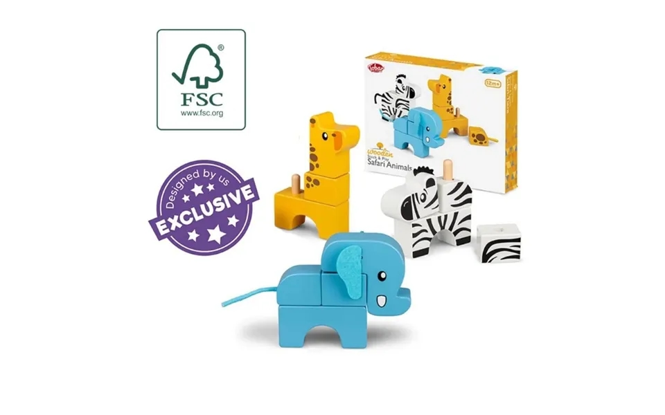 Tobar-wooden Stack And Play Safari Animals