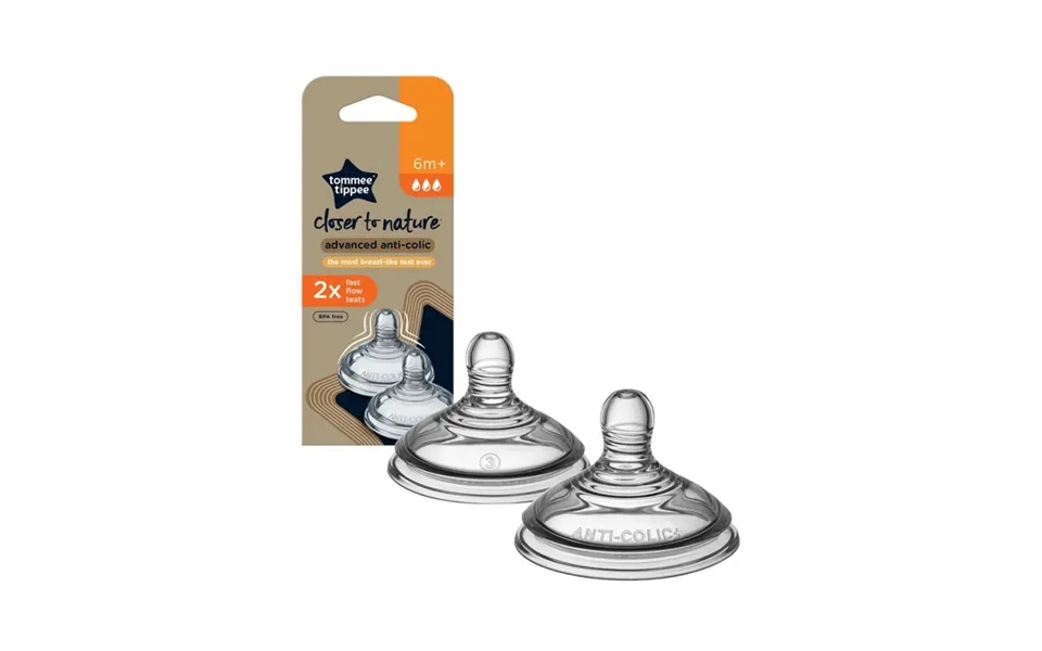 Tommee Tippee Advanced Anti-colic Teat Fast Flow Pack Of 2