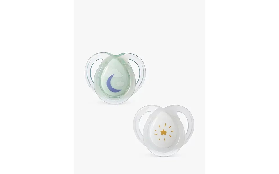 Tommee Tippee Closer To Nature Night Time Soother 0-6m Pack Of 2 Assorted
