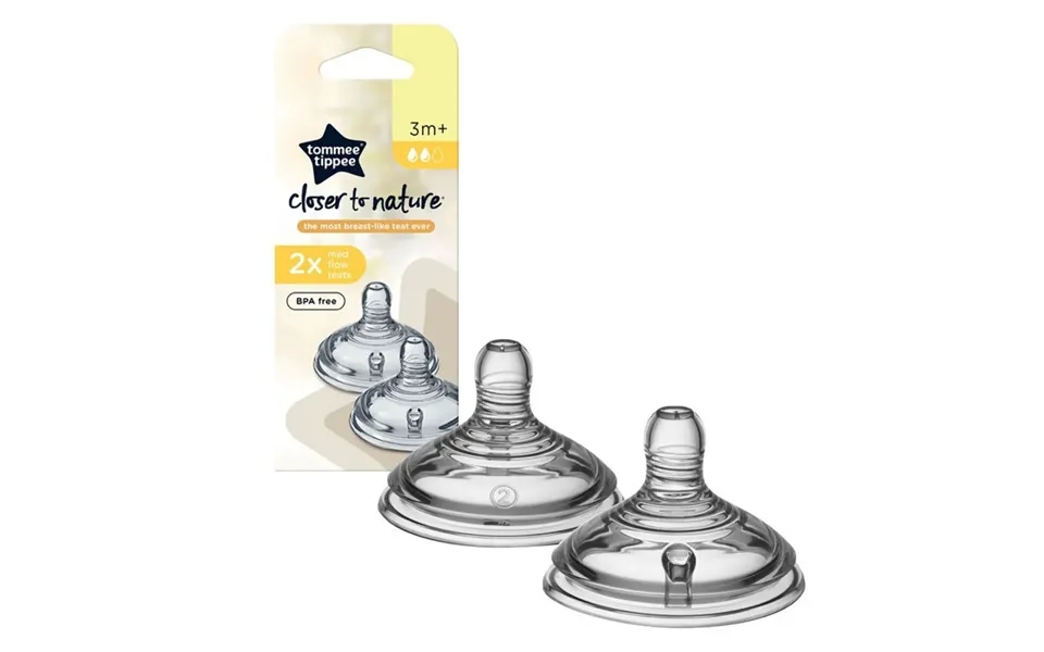 Tommee Tippee Closer To Nature Teat Medium Flow Pack Of 2