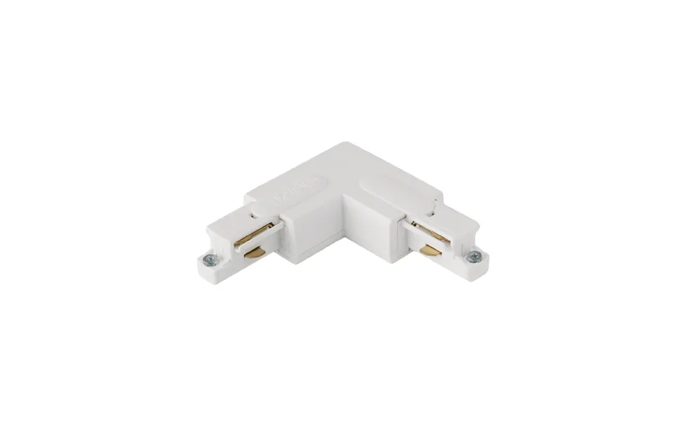 Aurora Single Circuit Track L Connector Inside Feed White