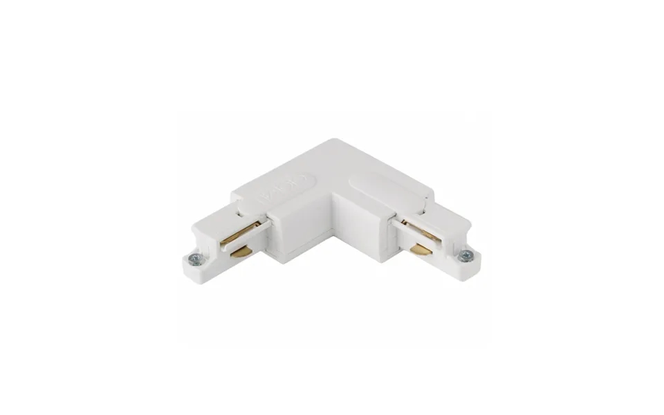 Aurora Single Circuit Track L Connector Outside Feed White