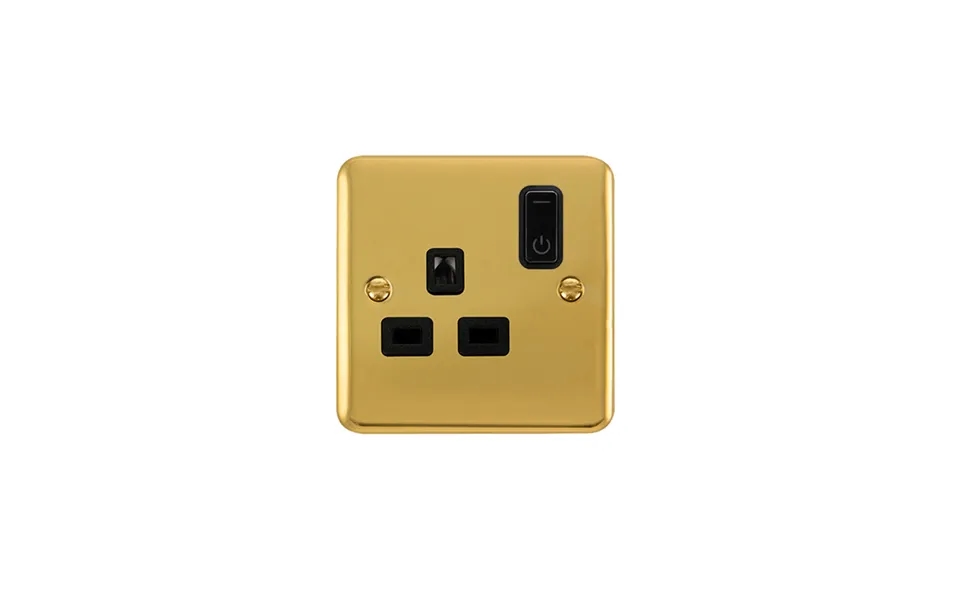 Click 13a 1 Gang Brass Smart Socket Insert Black