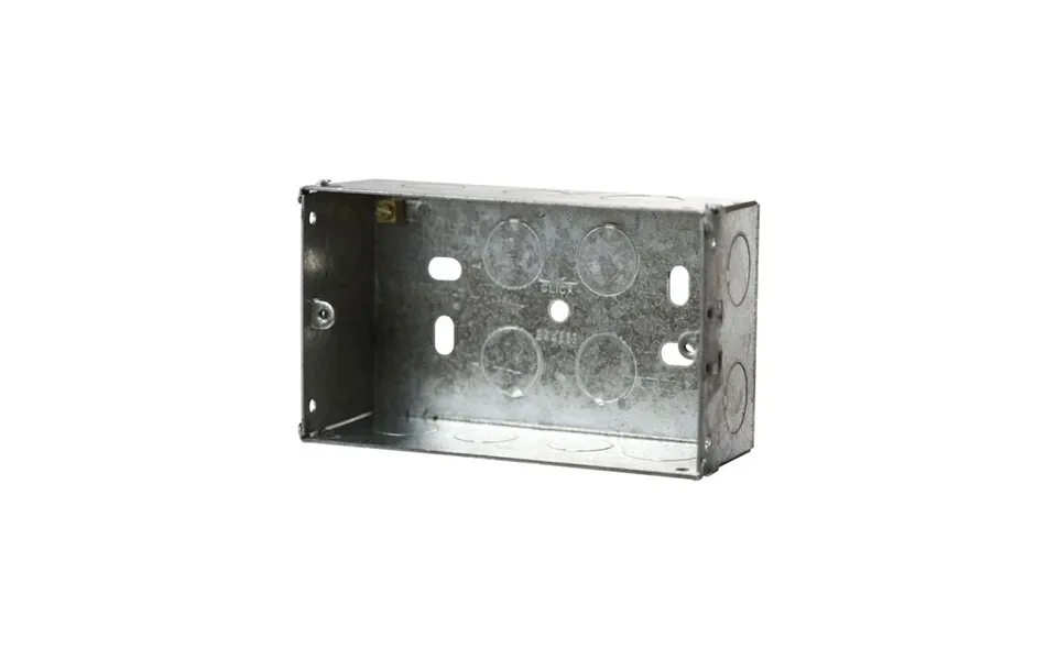 Click 2 Gang 47mm Deep Galvanised Steel K.o. Box