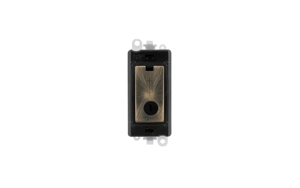 Click 20ax Antique Brass 13a Fused Lockable Module Insert Black