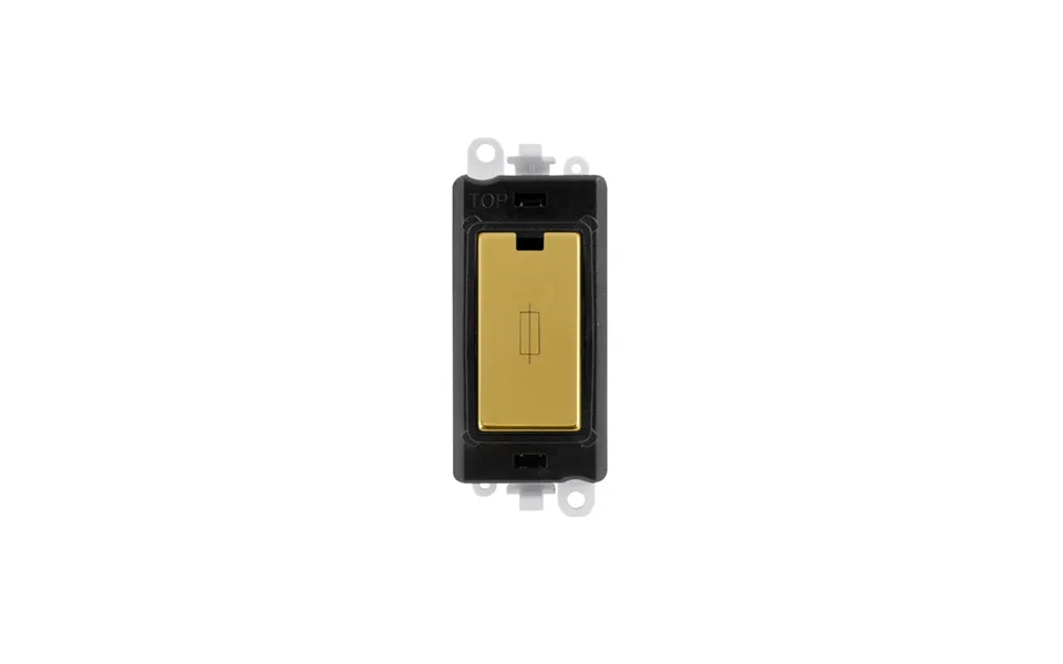 Click 20ax Polished Brass 13a Fused Module Insert Black
