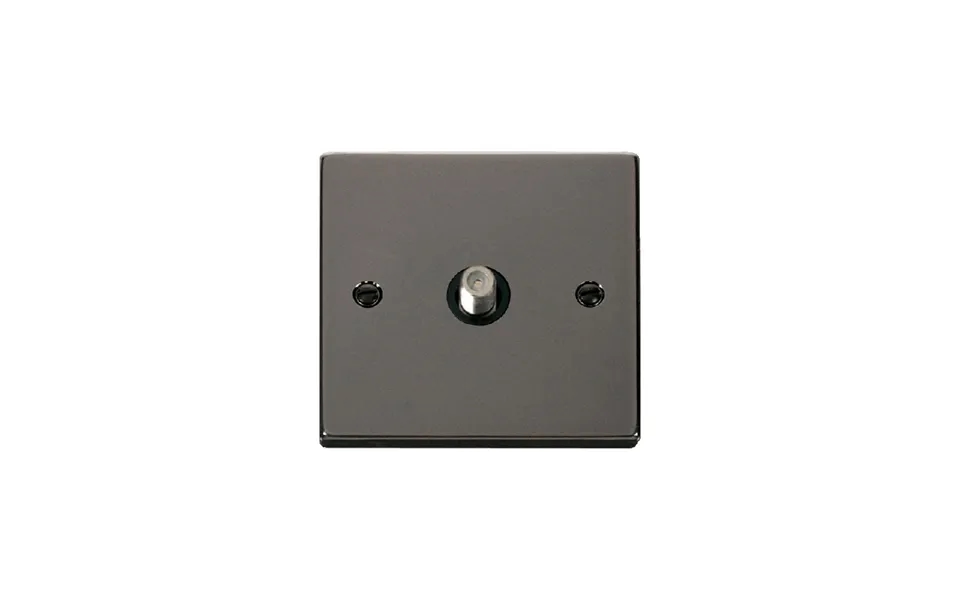Click Deco 1 Gang Non-isolated Satellite Socket Outlet Black Nickel Insert Black