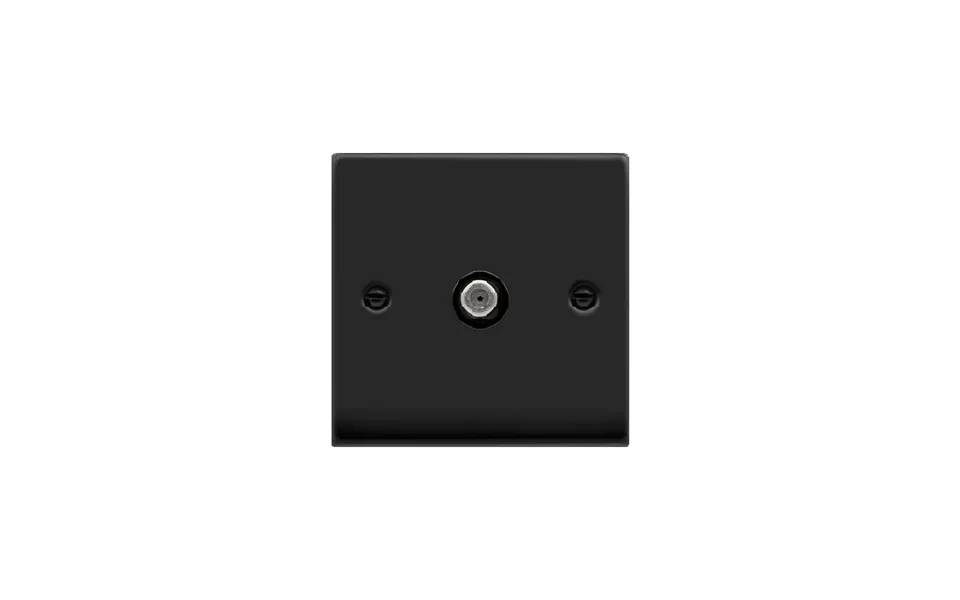Click Deco 1 Gang Non-isolated Satellite Socket Outlet Matt Black Insert Black