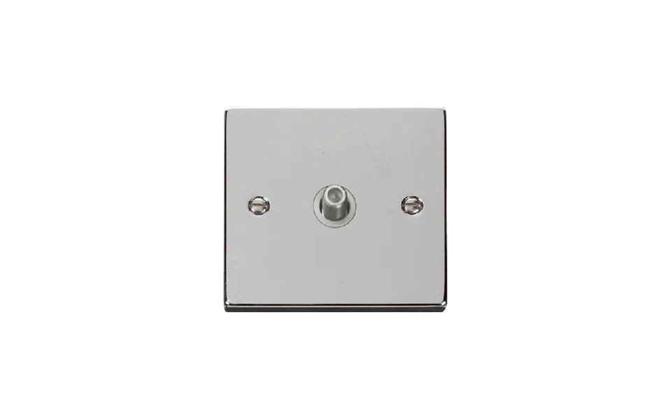 Click Deco 1 Gang Non-isolated Satellite Socket Outlet Polished Chrome Insert White