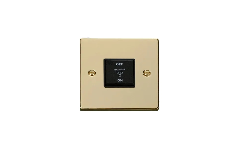 Click Deco 10a 1 Gang 3 Pole Fan Isolation Switch Polished Brass Insert Black