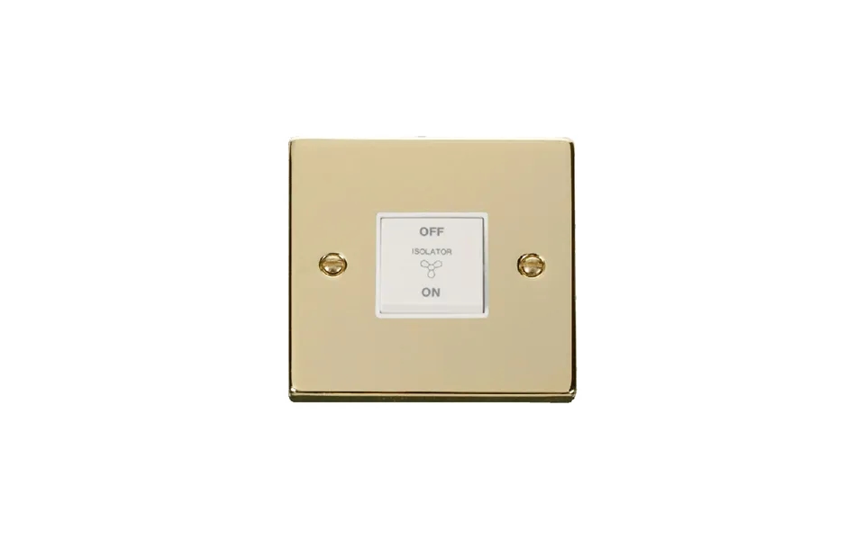 Click Deco 10a 1 Gang 3 Pole Fan Isolation Switch Polished Brass Insert White