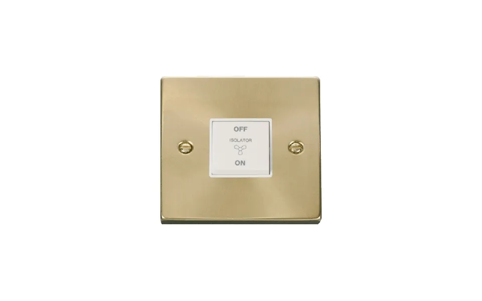 Click Deco 10a 1 Gang 3 Pole Fan Isolation Switch Satin Brass Insert White