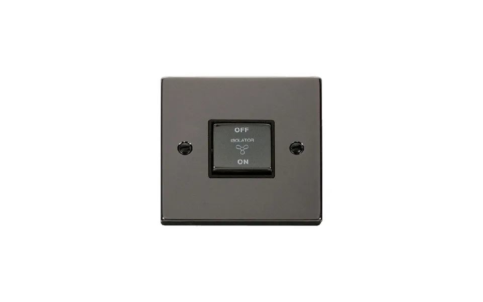 Click Deco 10a 1g 'ingot' 3p Fan Isolation Switch Black Nickel Insert Black