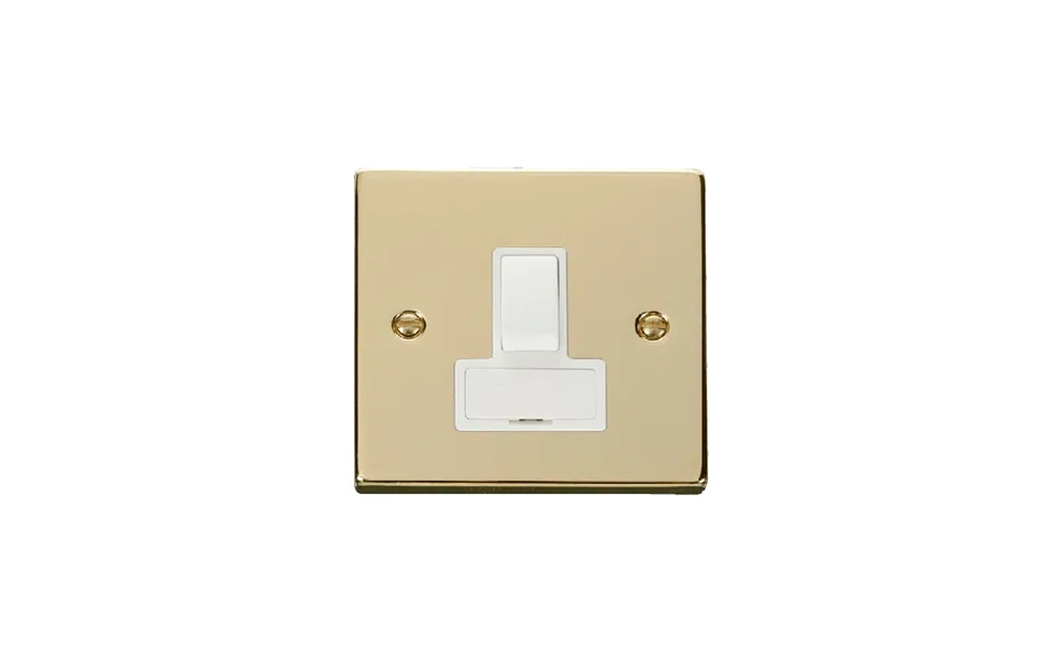 Click Deco 13a Dp Switched Fused Connection Unit Polished Brass Insert White