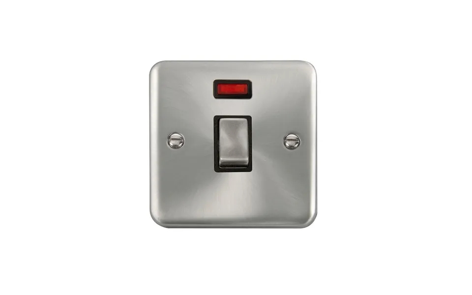 Click Deco Plus 1 Gang Dp Switch Satin Chrome Black Inserts Neon Light