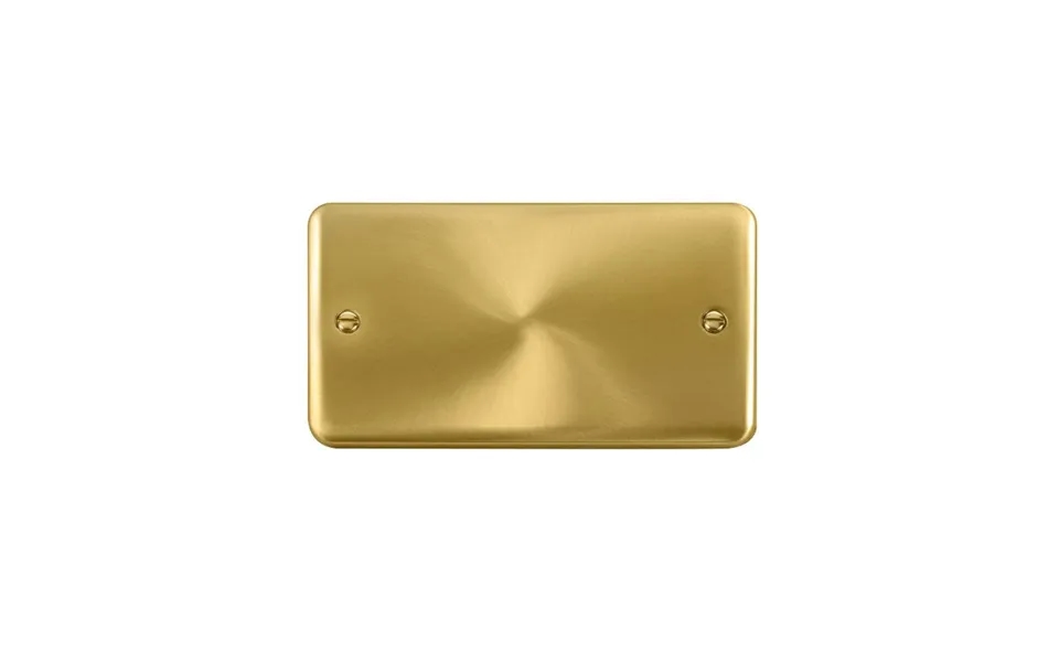 Click Deco Plus 2 Gang Blank Plate Satin Brass