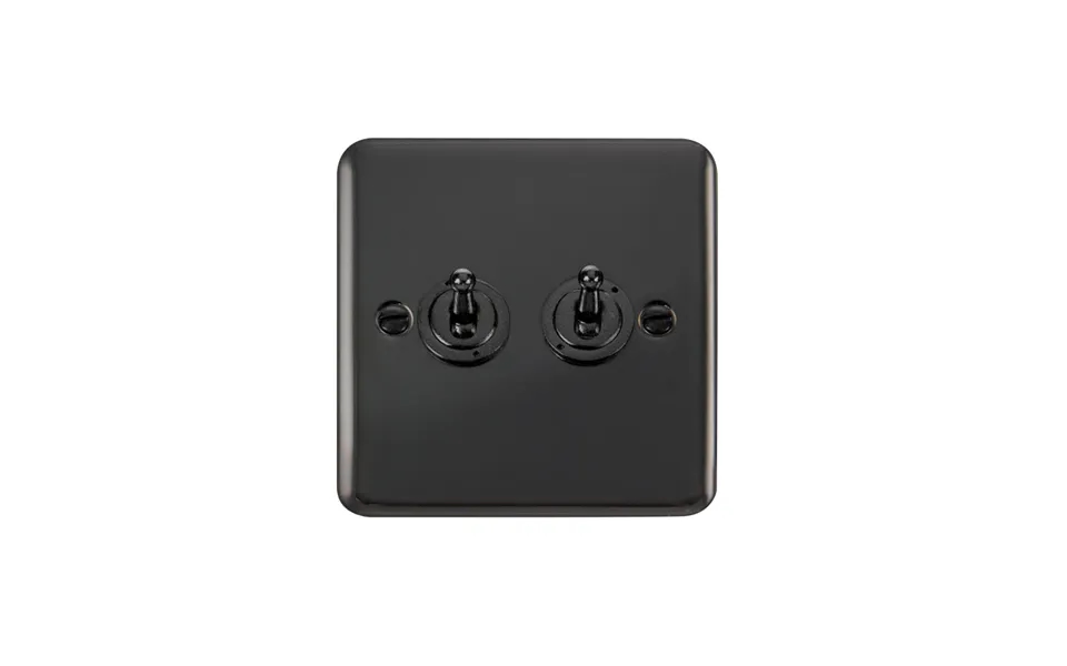 Click Deco Plus 2 Gang Toggle Switch Black Nickel