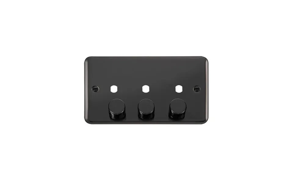 Click Deco Plus 3 Gang Dimmer Switch Plate Black Nickel