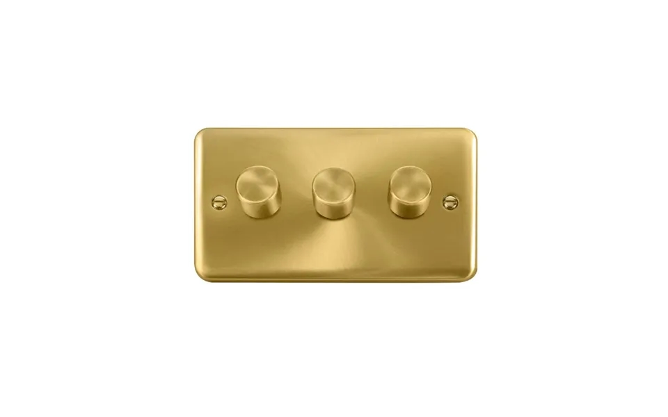 Click Deco Plus 3 Gang Dimmer Switch Satin Brass