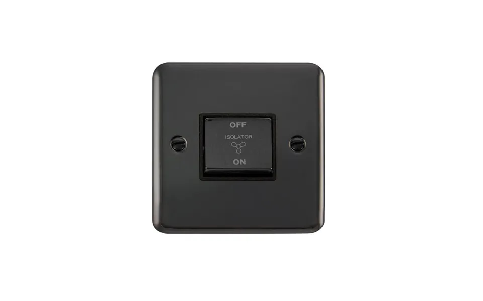Click Deco Plus 3 Pole Fan Isolator Switch Black Nickel Black Inserts