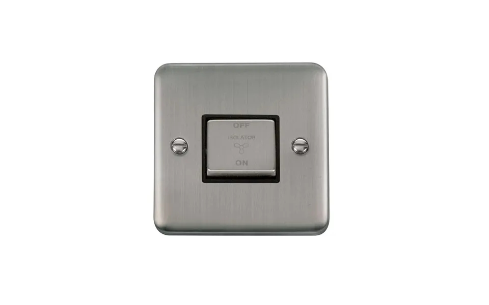 Click Deco Plus 3 Pole Fan Isolator Switch Stainless Steel Black Inserts