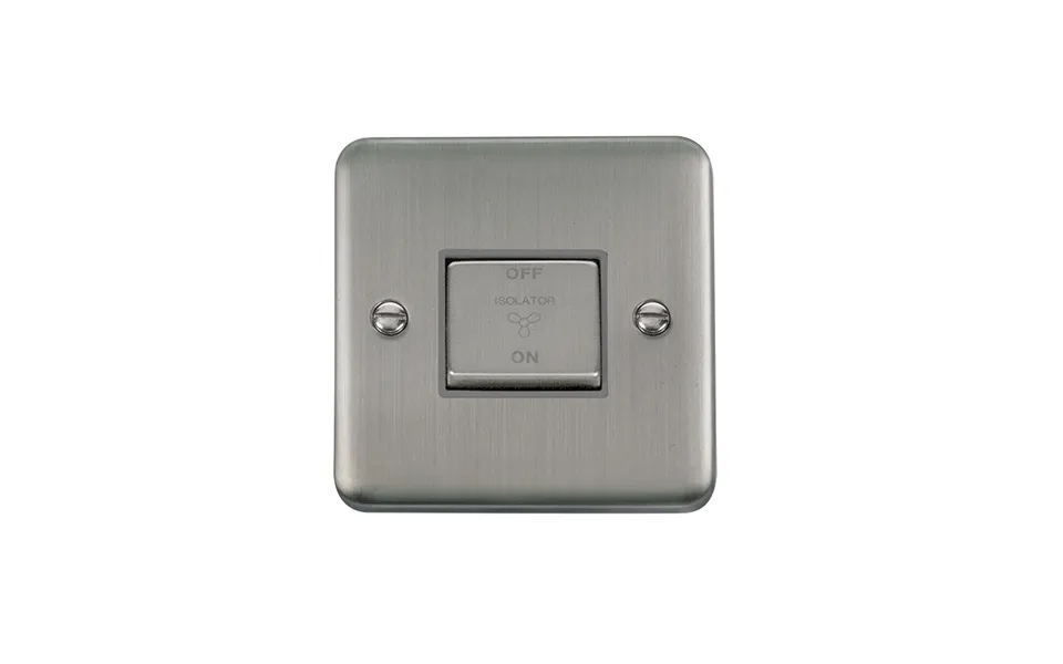 Click Deco Plus 3 Pole Fan Isolator Switch Stainless Steel Grey Inserts