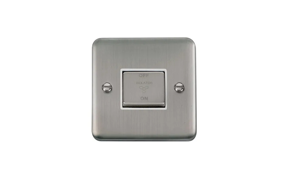 Click Deco Plus 3 Pole Fan Isolator Switch Stainless Steel White Inserts