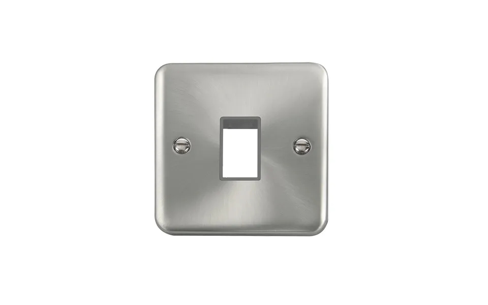 Click Deco Plus Minigrid 1 Aperture Face Plate Satin Chrome Grey Inserts