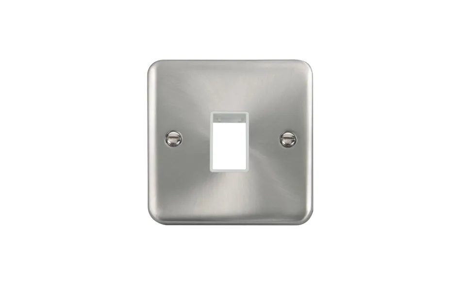 Click Deco Plus Minigrid 1 Aperture Face Plate Satin Chrome White Inserts