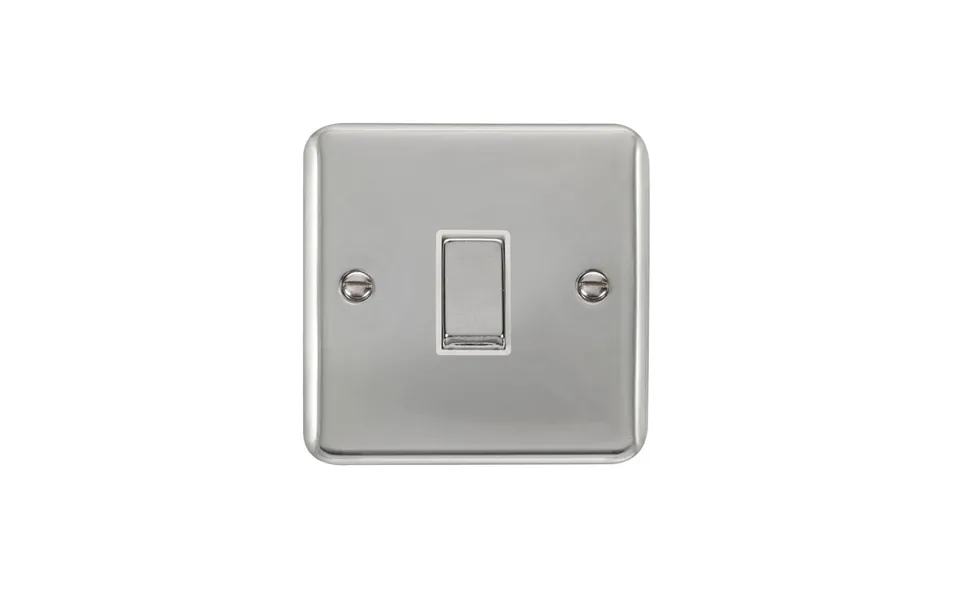 Click Deco Plus Minigrid 1 Gang Switch Polished Chrome White Inserts