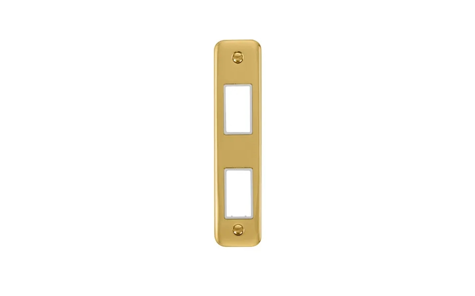 Click Deco Plus Minigrid 2 Aperture Architrave Face Plate Polished Brass White Inserts