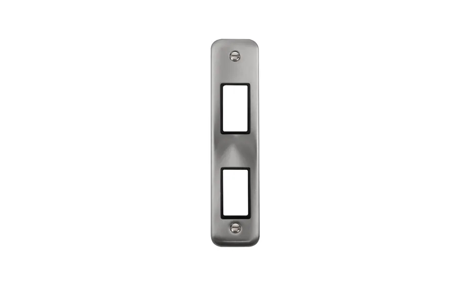 Click Deco Plus Minigrid 2 Aperture Architrave Face Plate Satin Chrome Black Inserts