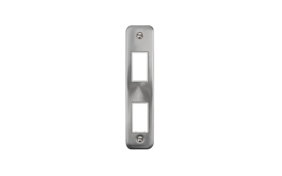 Click Deco Plus Minigrid 2 Aperture Architrave Face Plate Satin Chrome White Inserts