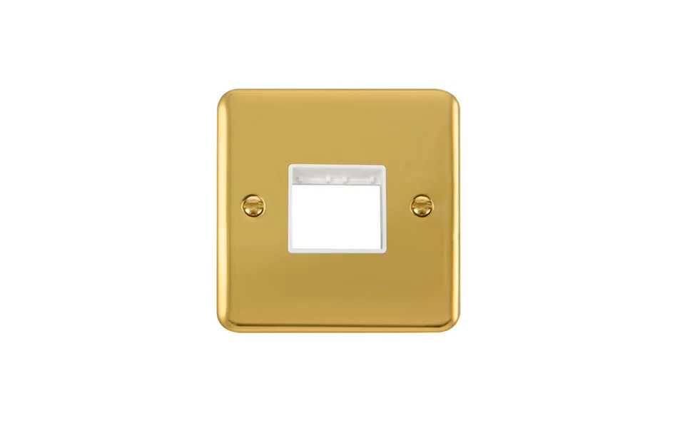 Click Deco Plus Minigrid 2 Aperture Face Plate Polished Brass White Inserts