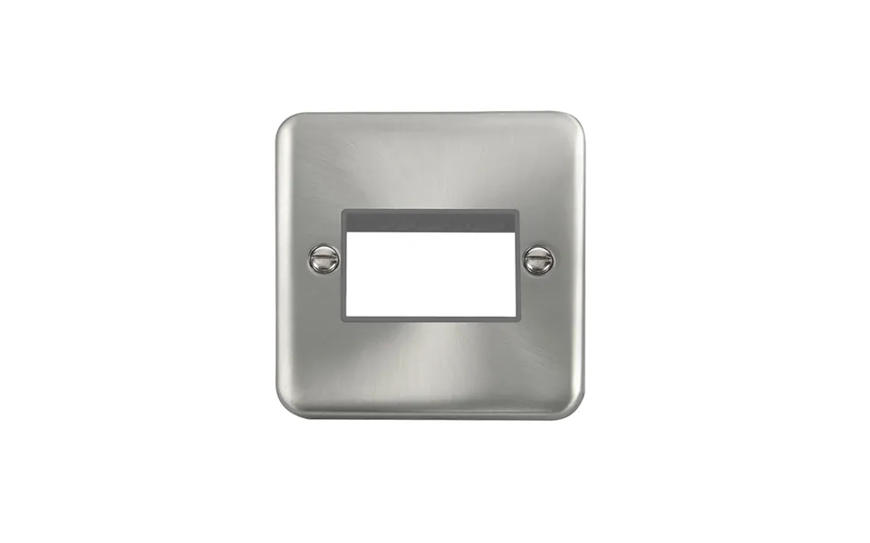 Click Deco Plus Minigrid 3 Aperture Face Plate Satin Chrome Grey Inserts