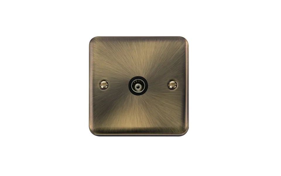 Click Deco Plus Single Isolated Coaxial Outlet Antique Brass Black Inserts